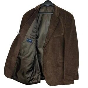 Saddlebred Mens Corduroy Sport Coat Blazer Jacket Brown 50R